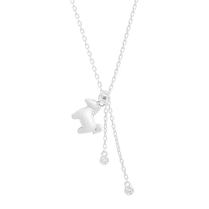 Cat Charm Necklace in Silver — Sterling silver