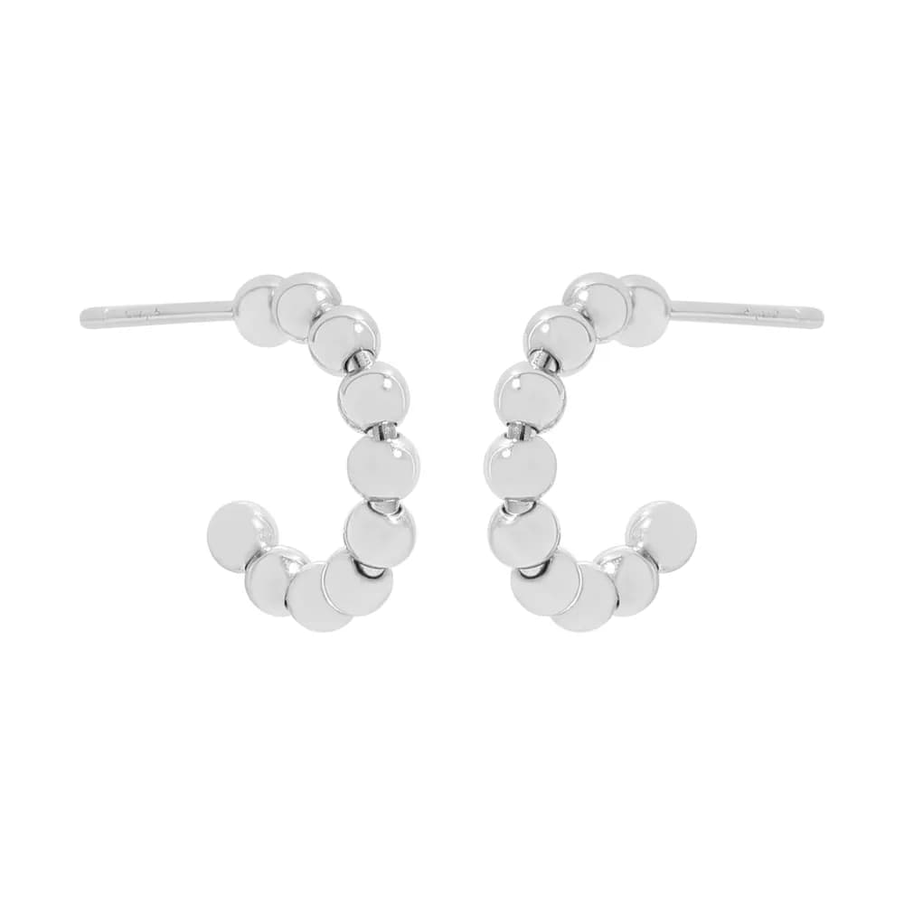 Circle Bead Hoops in Platinum — Sterling silver