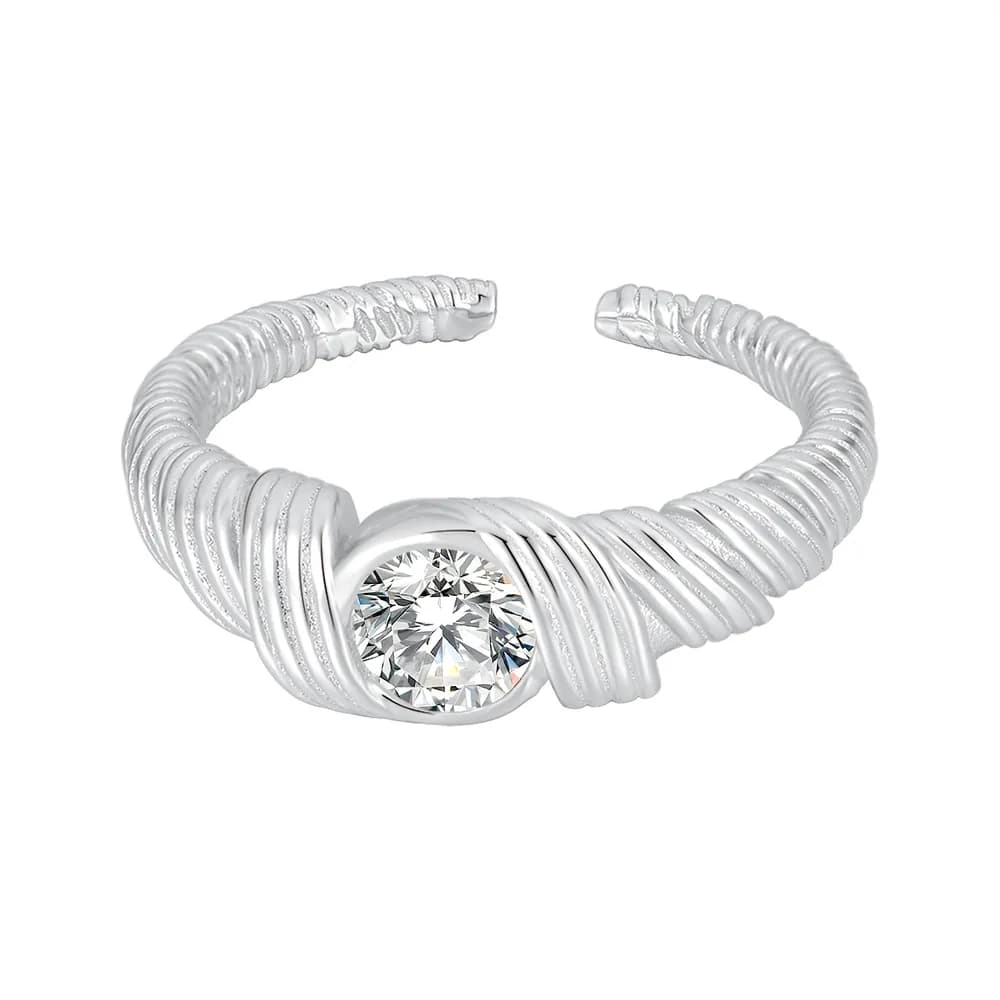 Twisted Ribbon Ring in Silver — Sterling silver