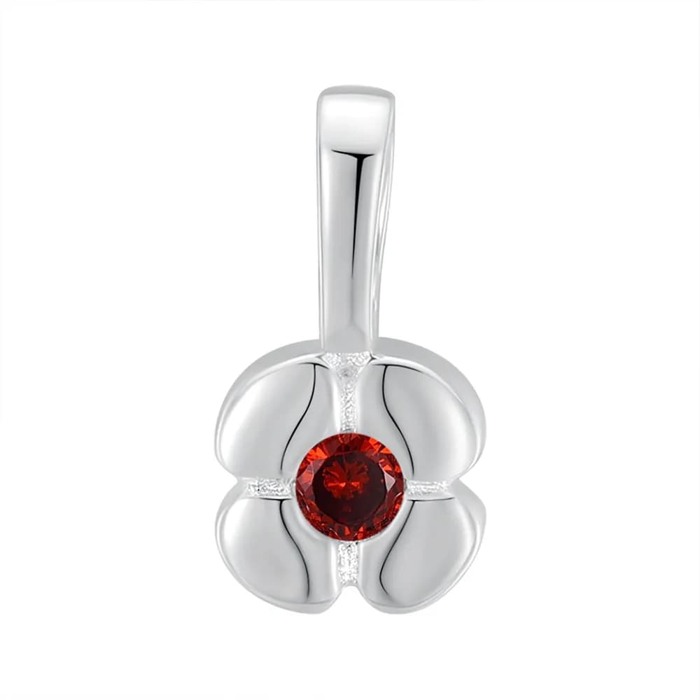 Flower Petal Pendant in Orange — Sterling silver