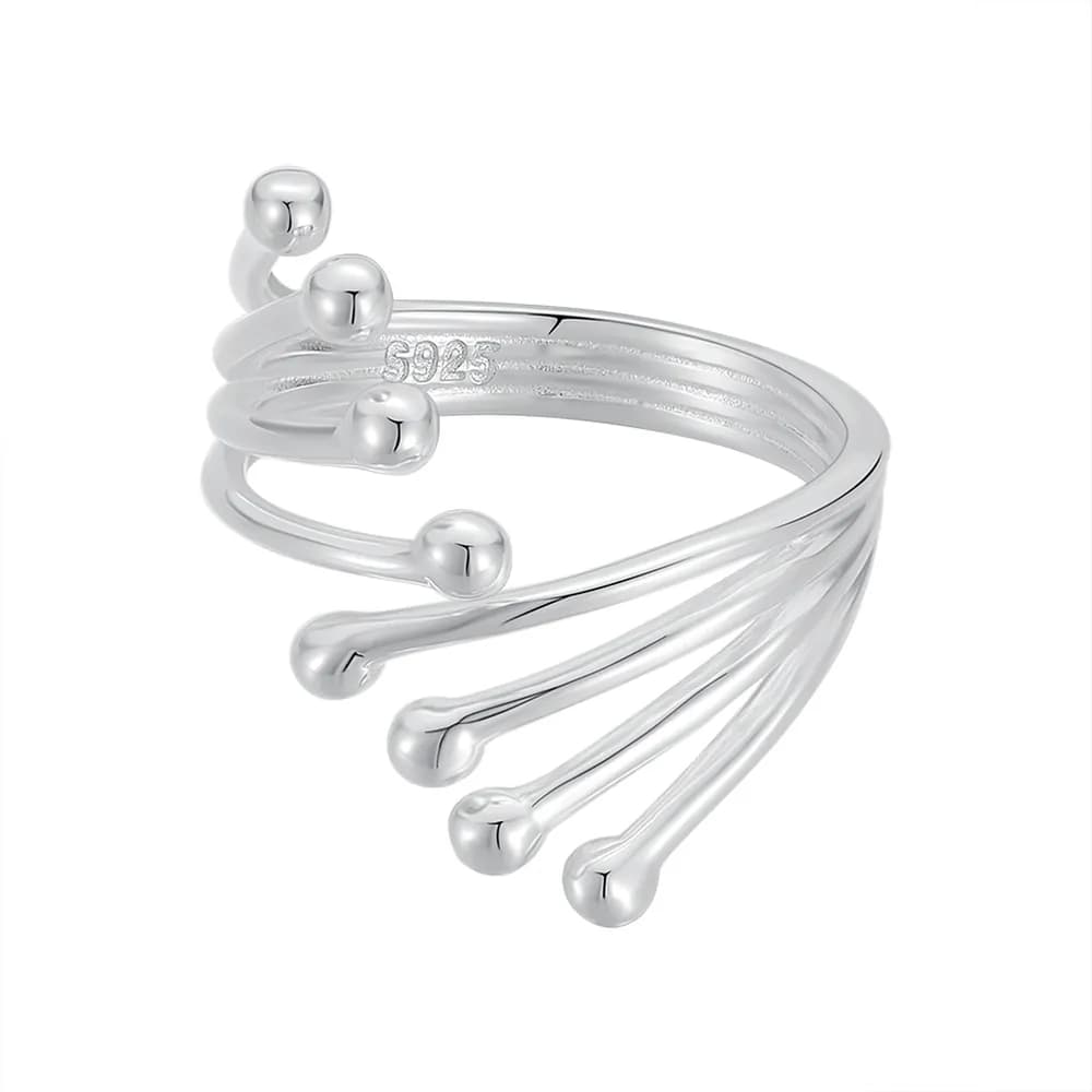 Five-Band Open Ring in Silver — Sterling silver