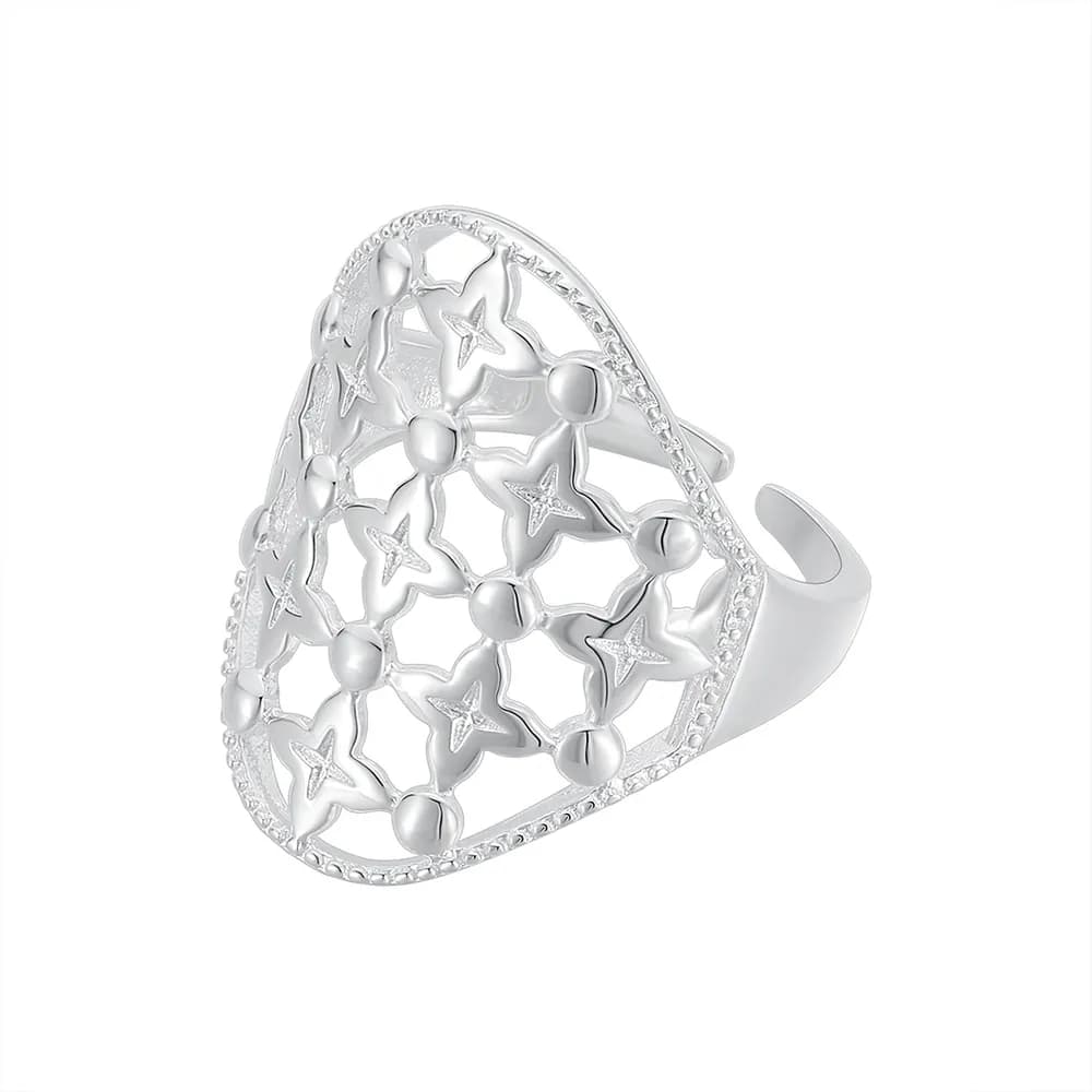 Star Lattice Ring in Silver — Sterling silver