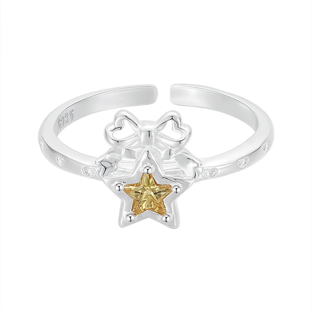 Star Gem Ring in Gold — Sterling silver