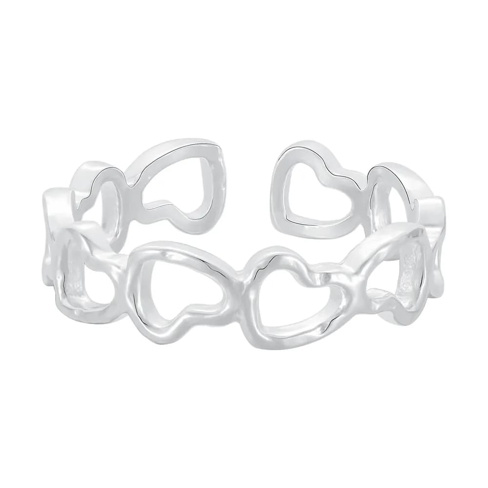 Interlocking Heart Ring in Silver — Sterling silver