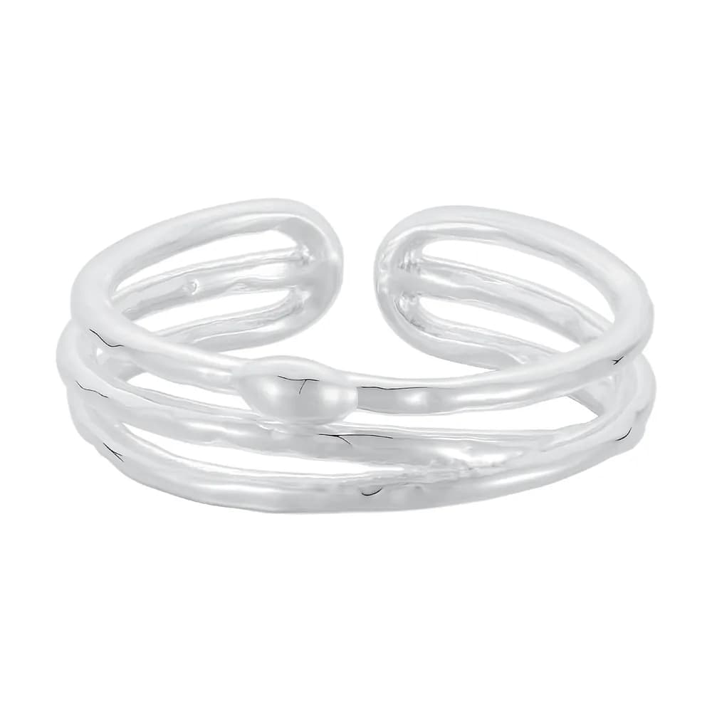 Pearl Bead Wrap Ring in Silver — Sterling silver