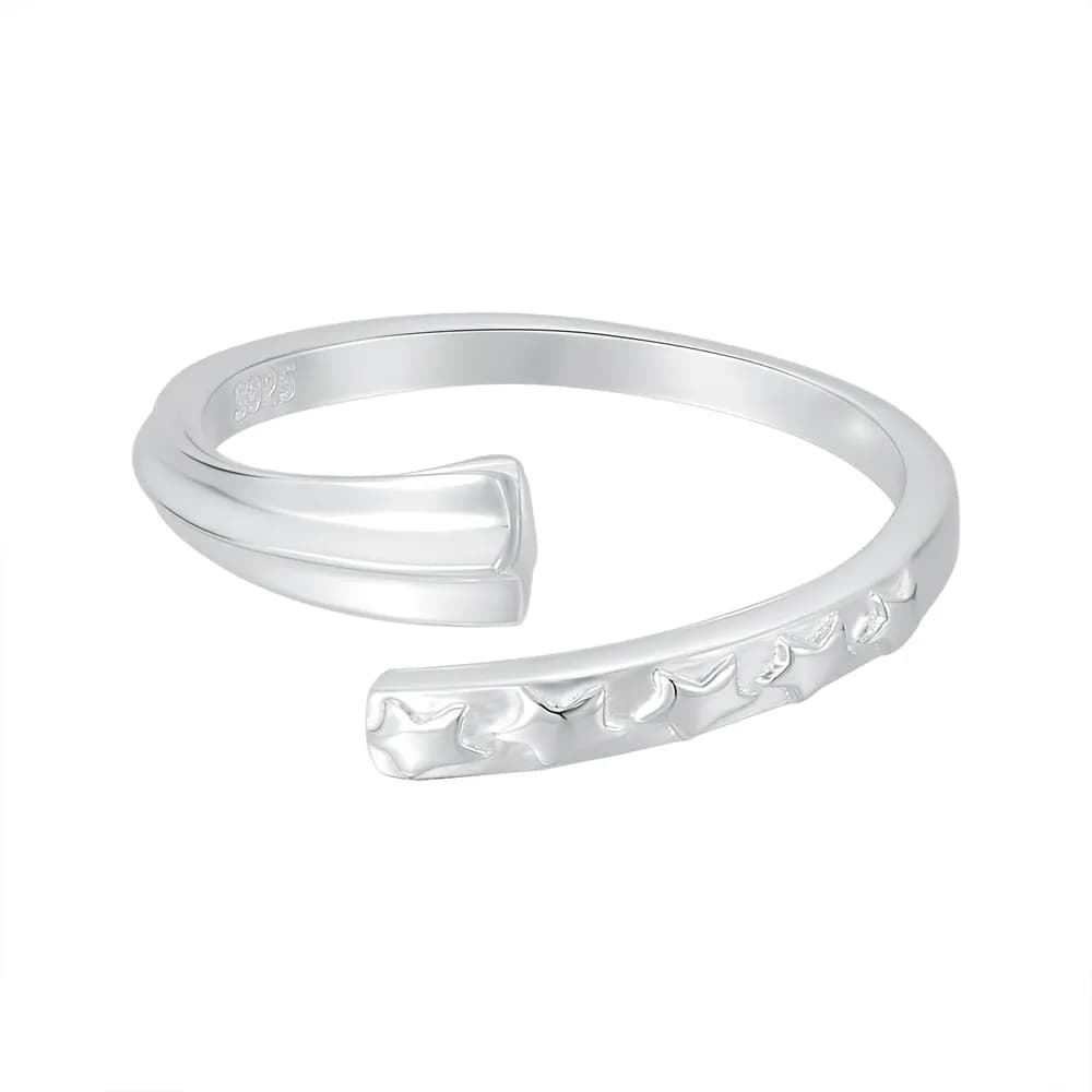 Hammered Band Ring in Silver — Sterling silver