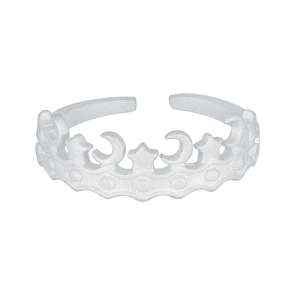 Crescent Lace Ring in Fired enamel — Sterling silver