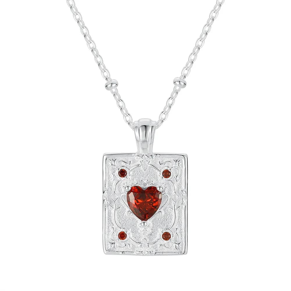 Heart Frame Pendant Necklace in Silver — Sterling silver