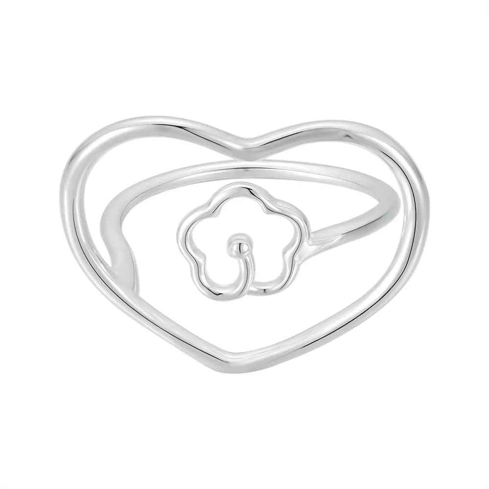 Open Heart Ring in Silver — Sterling silver