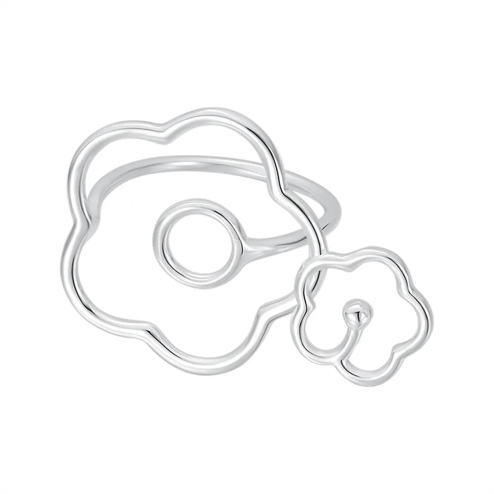 Flower Outline Ring in Silver — Sterling silver