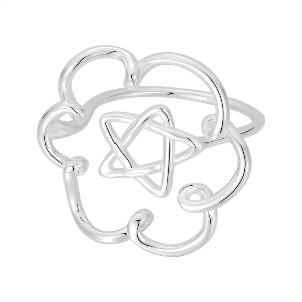 Lattice Flower Ring in Silver — Sterling silver