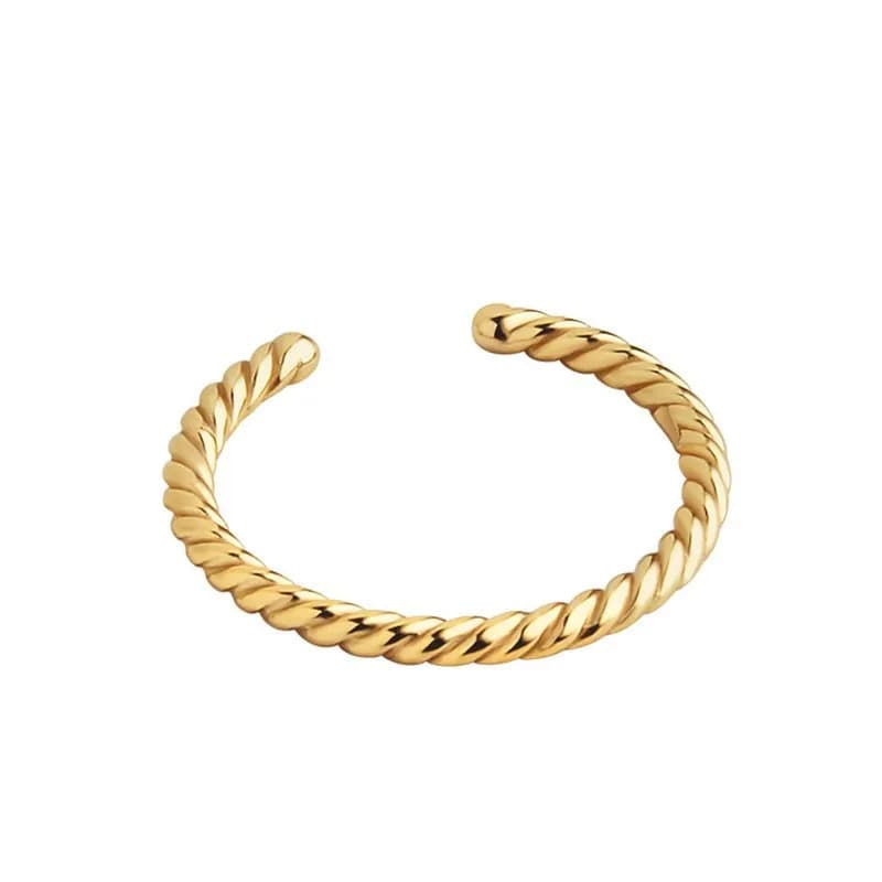 Twisted Rope Ring in Champagne Gold — Sterling silver