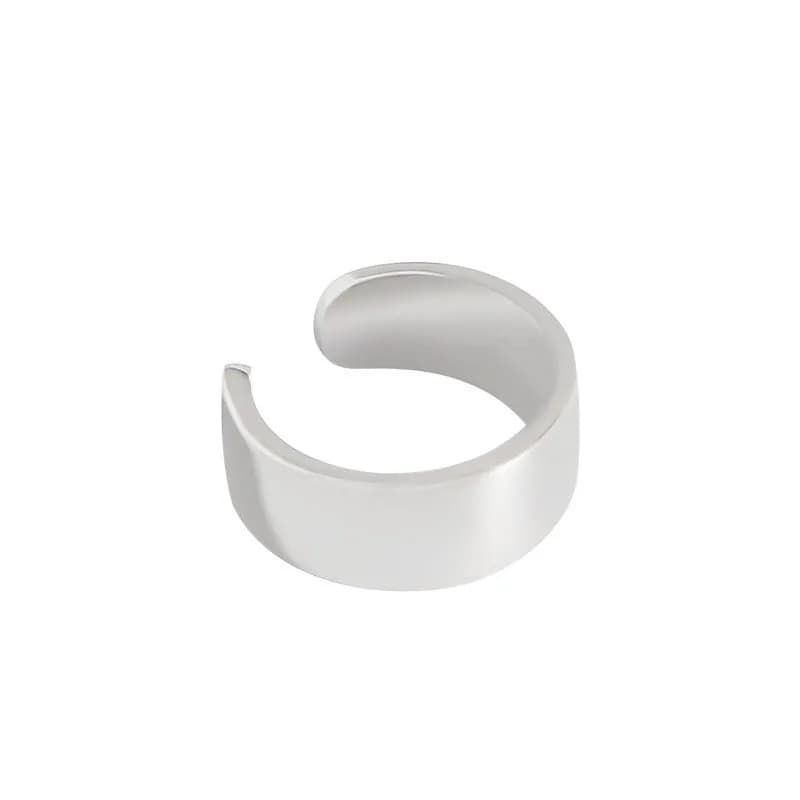 Curved Open Cuff Earrings in Silver — Sterling silver