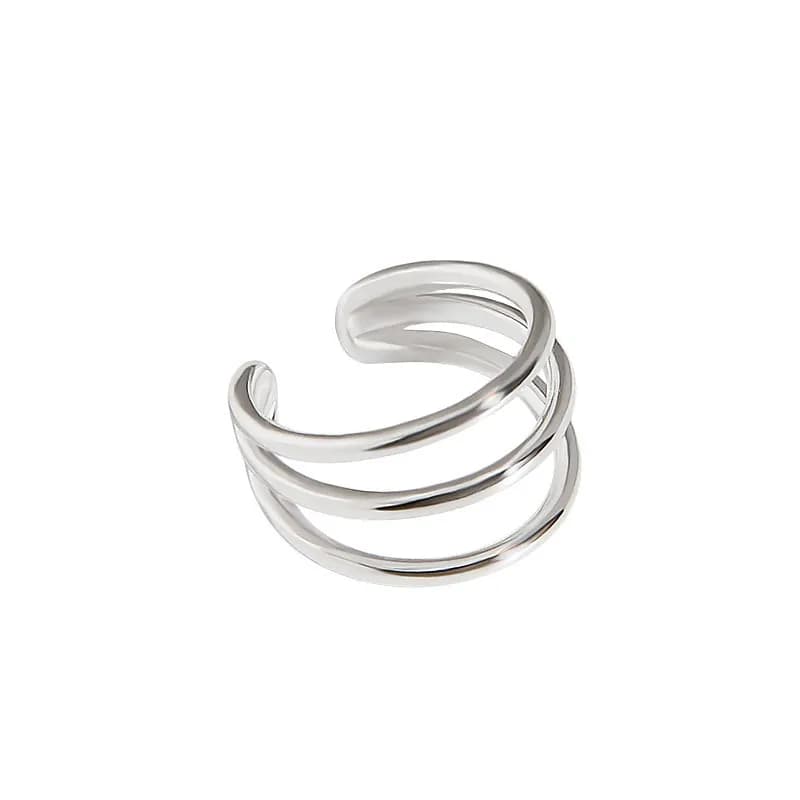Triple Hoop Earrings in Silver — Sterling silver