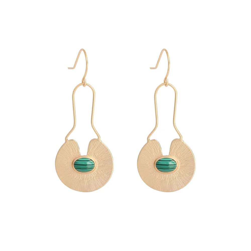 Textured Disk Earrings in Watermelon Pattern — Sterling silver