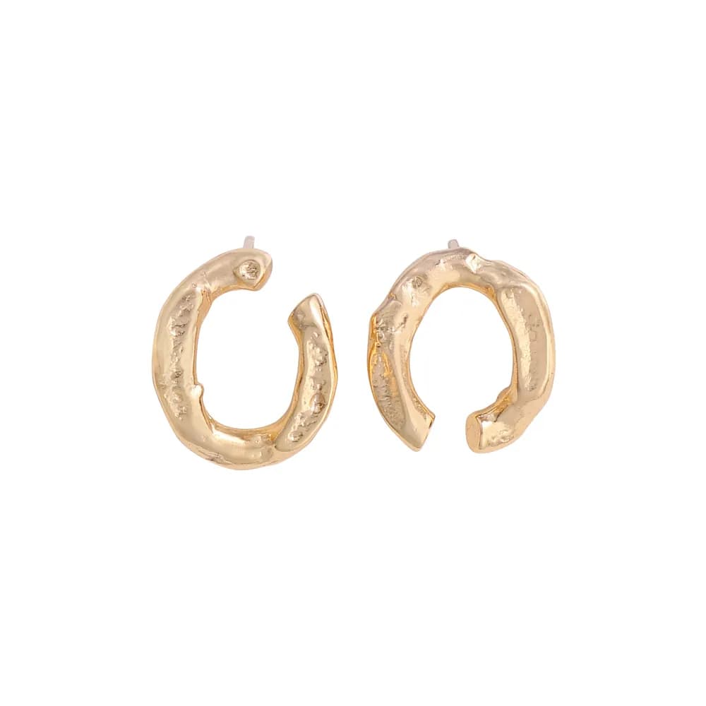 Textured Hoop Earrings in Branch Earring — Sterling silver