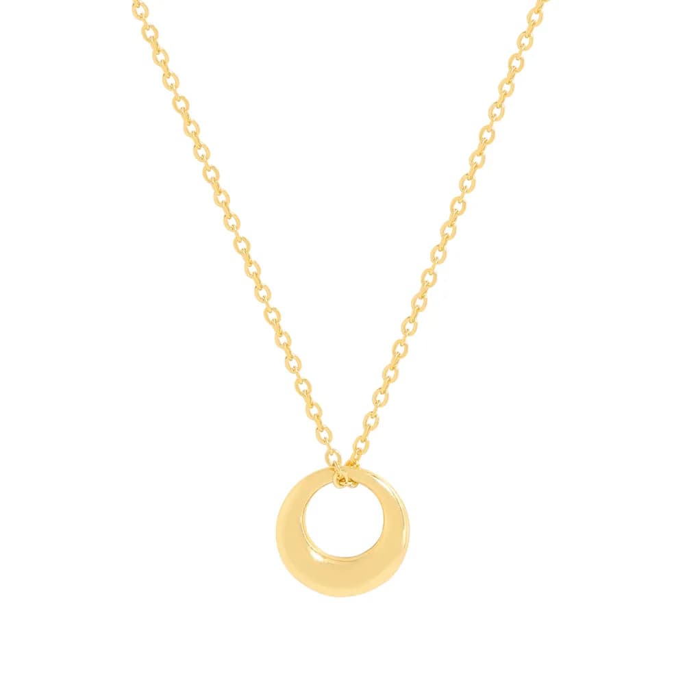 Circle Pendant Necklace in Spiral Necklace — Sterling silver