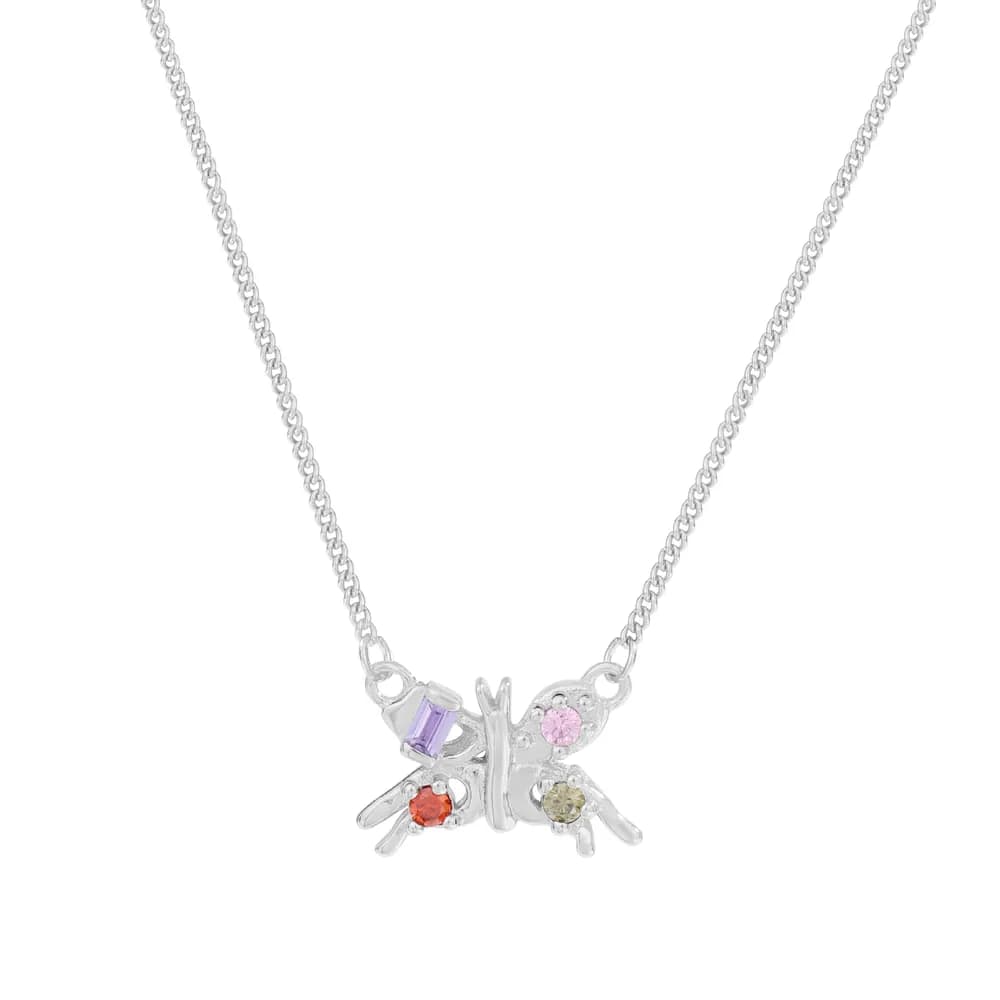 Butterfly Charm Necklace in Butterfly Zircon — Sterling silver