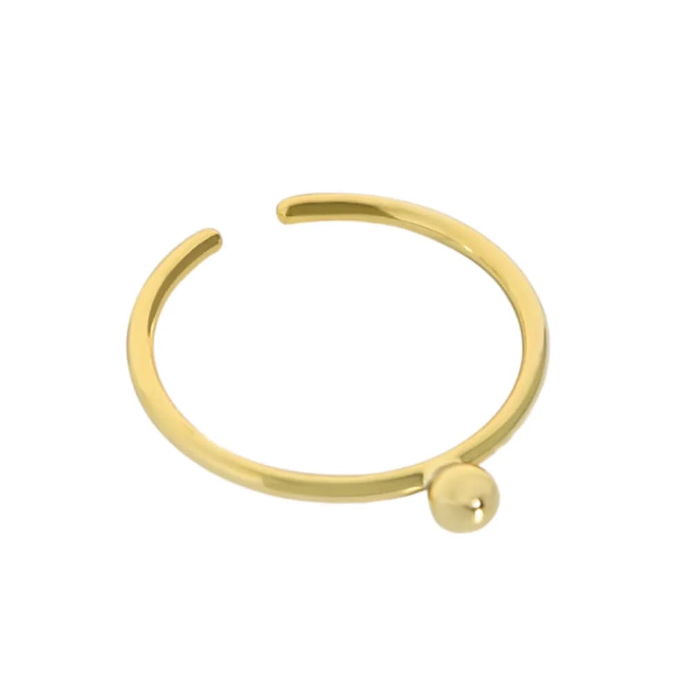Ball End Open Ring in Gold — Sterling silver