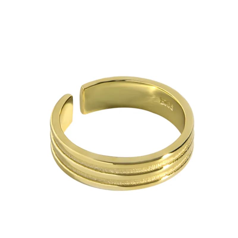 Triple Band Ring in Gold — Sterling silver