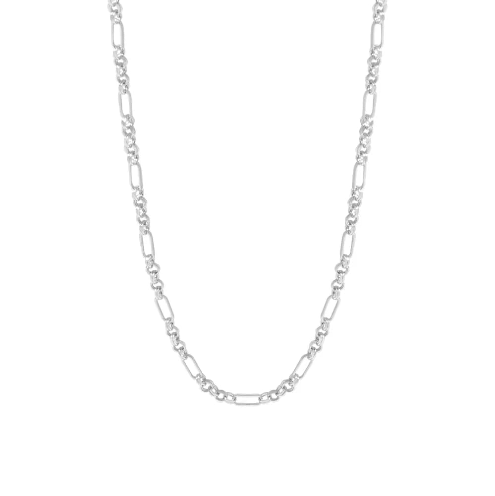 Rectangular Link Necklace in Silver — Sterling silver