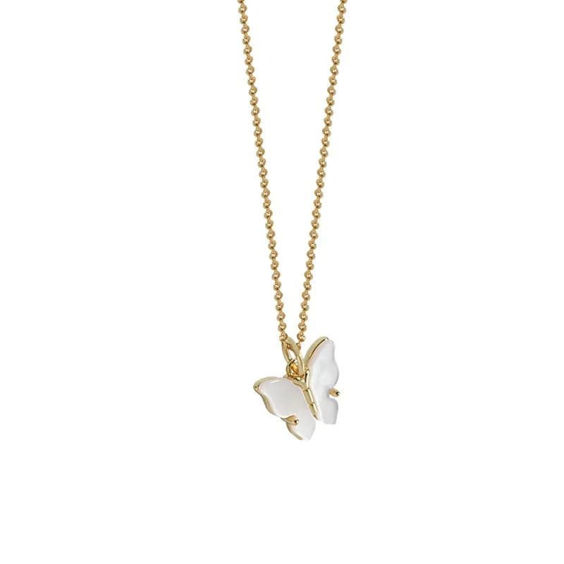 Butterfly Pendant Necklace in Gold — Sterling silver