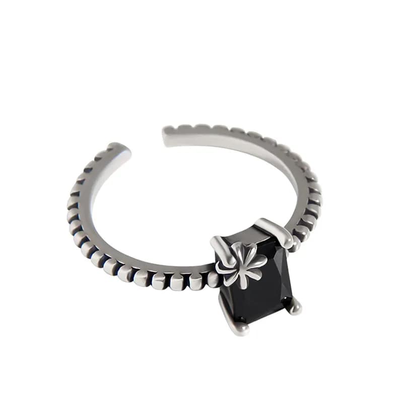 Beaded Edge Ring in Vintage Silver — Sterling silver