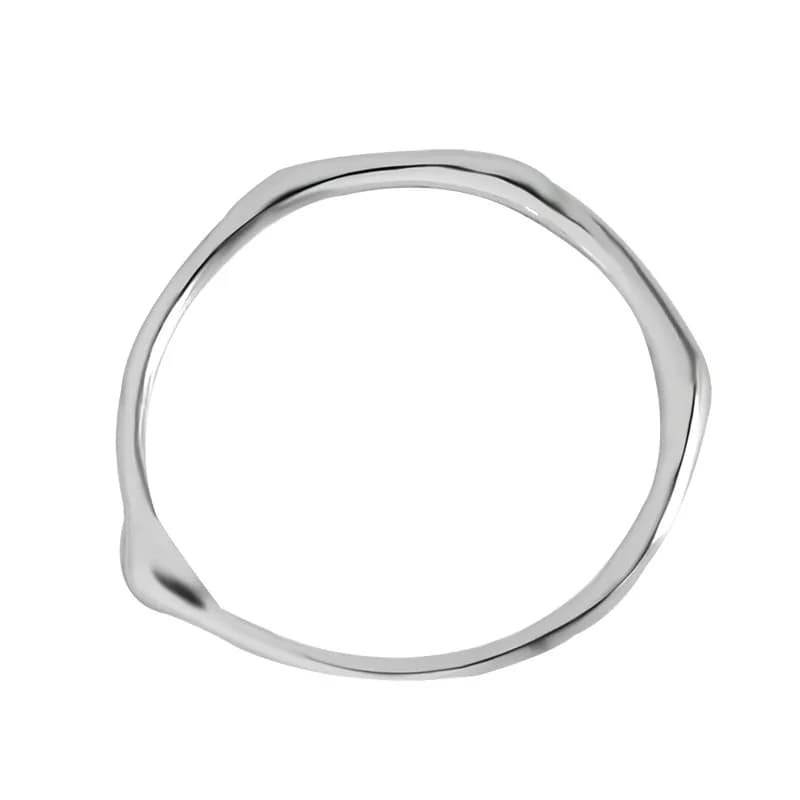 Organic Circle Ring in Slim Style — Sterling silver