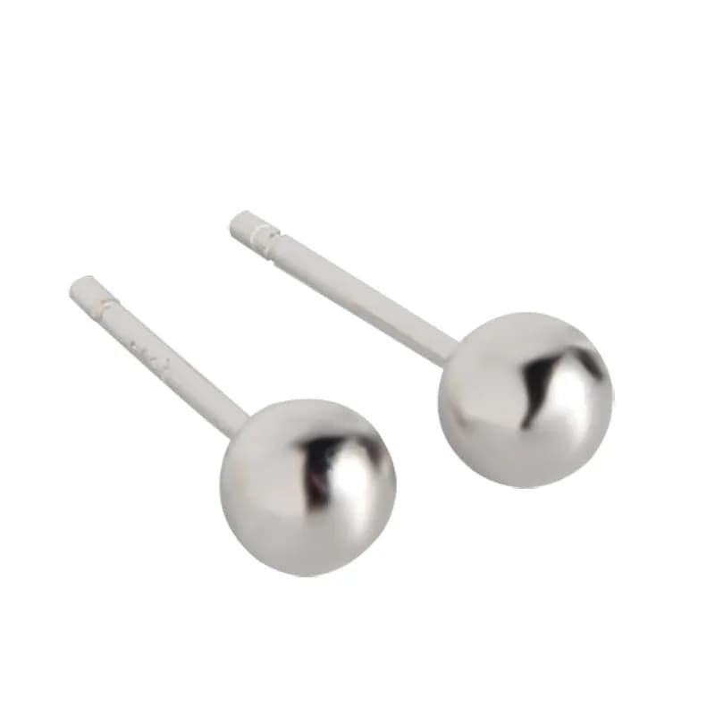 Ball Stud Earrings in Platinum — Sterling silver