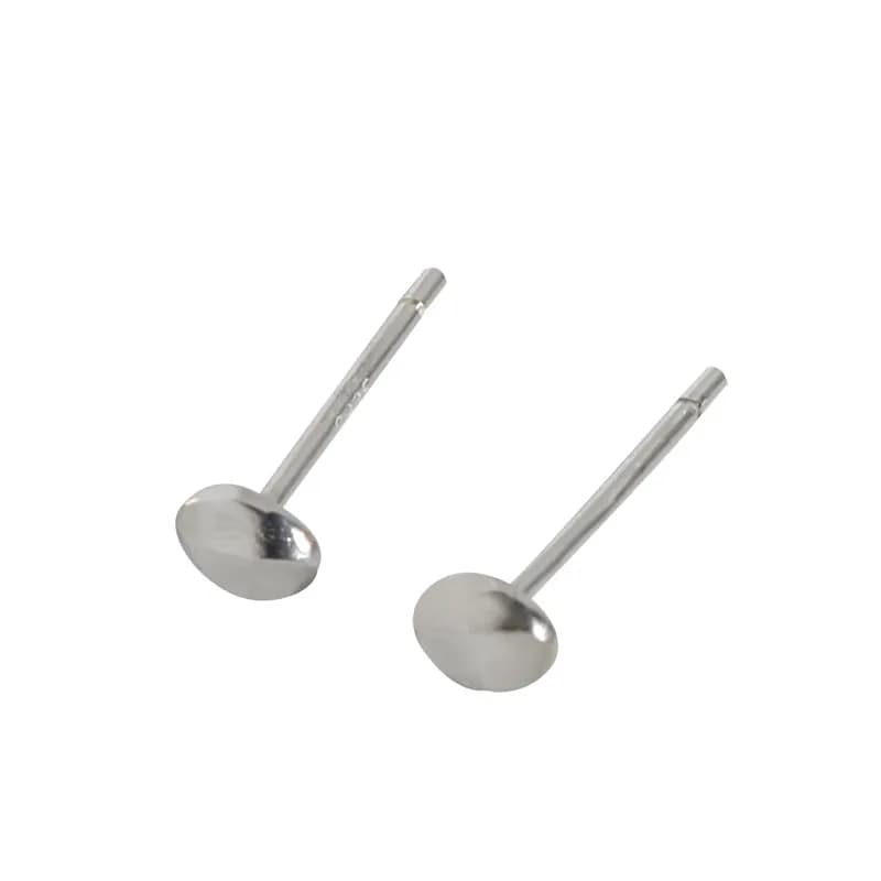 Domed Disc Stud Earrings in Silver — Sterling silver