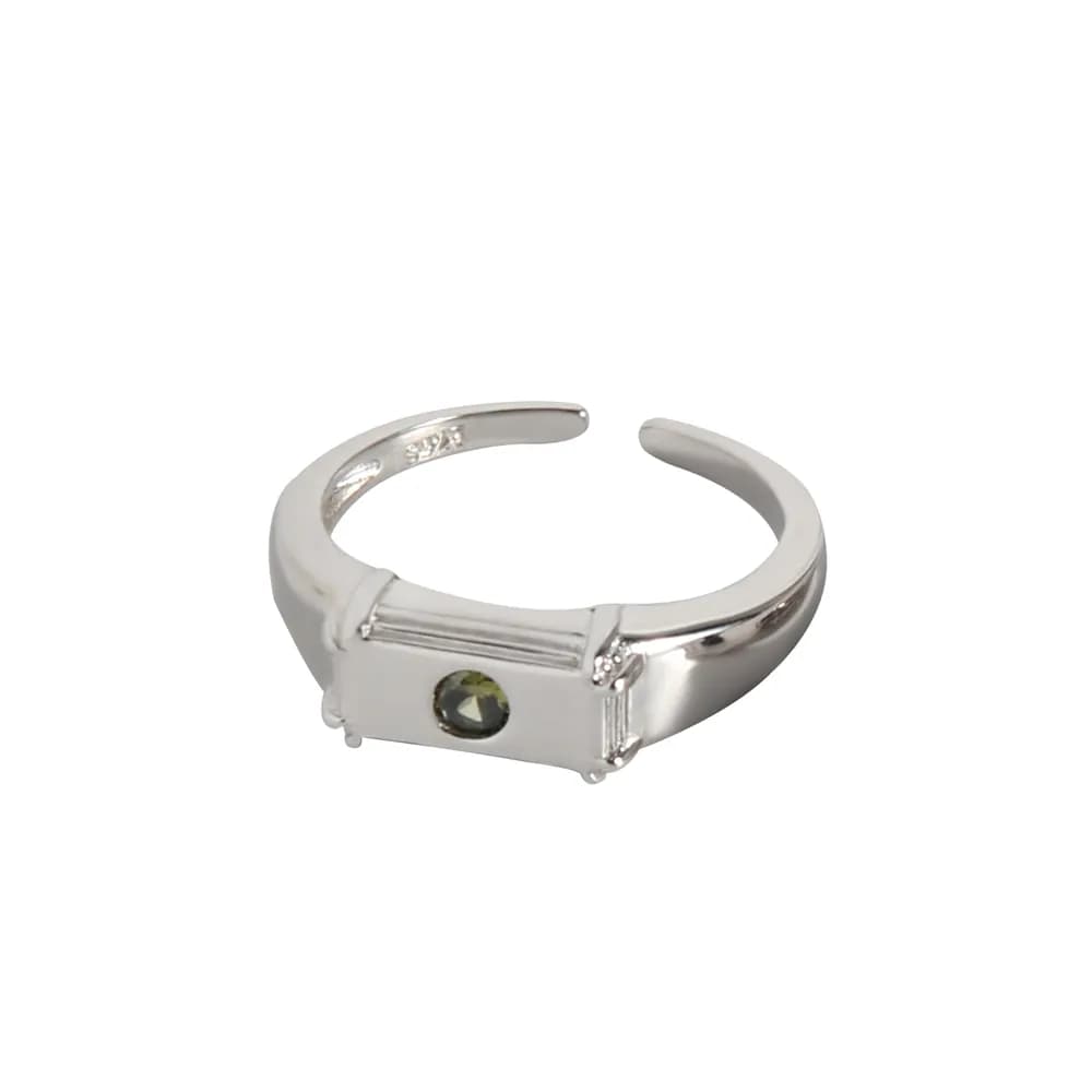 Rectangular Plate Ring in Slim Style — Sterling silver