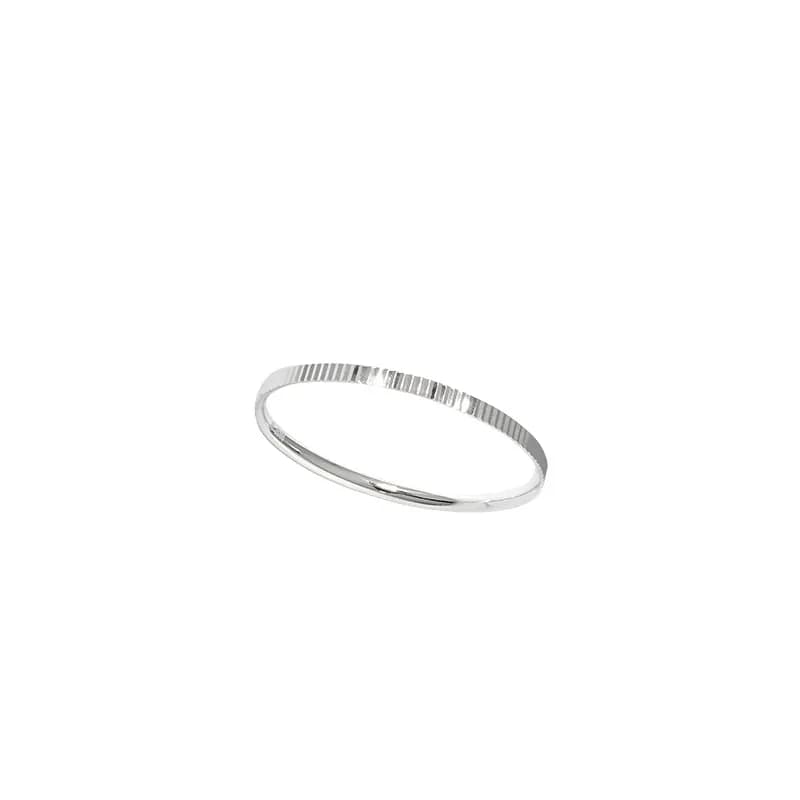 Ribbed Band Ring in Silver — Sterling silver