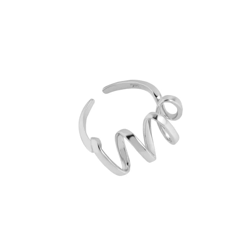 Spiral Ribbon Ring in Platinum — Sterling silver