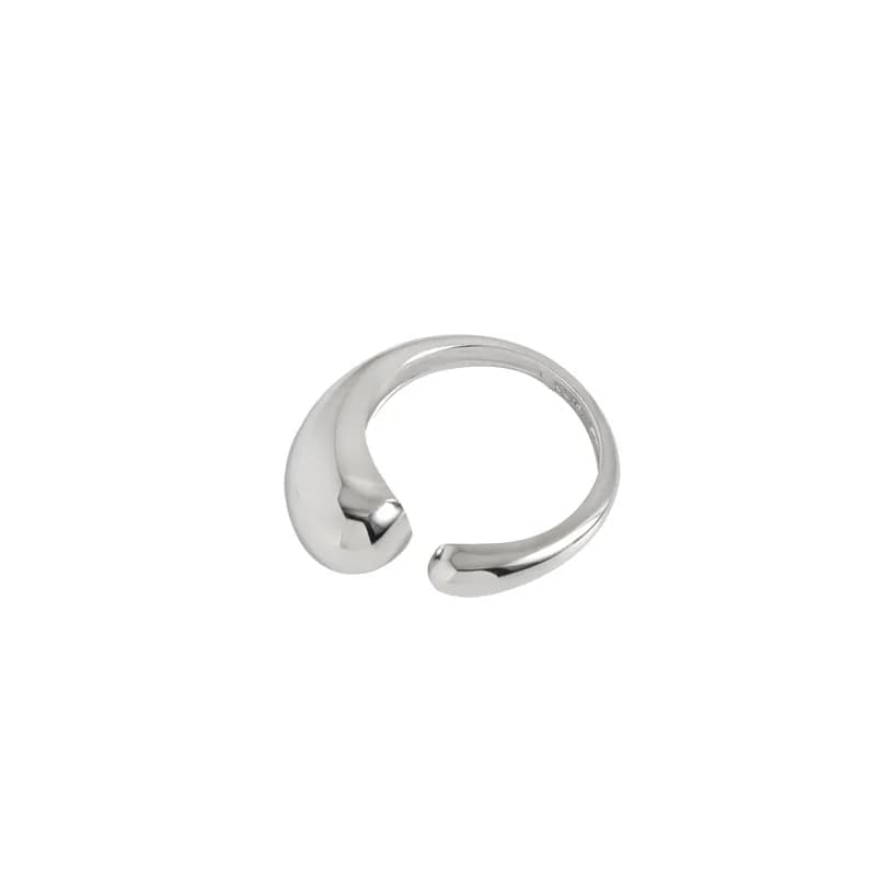 Open Crescent Ring in Platinum — Sterling silver