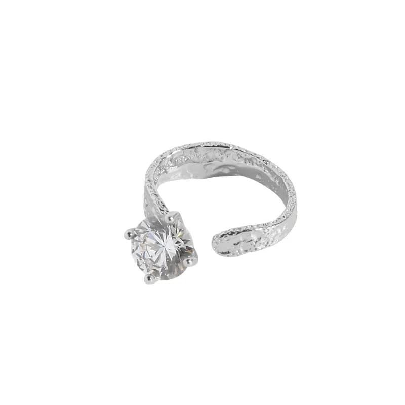 Solitaire Diamond Ring in Silver — Sterling silver