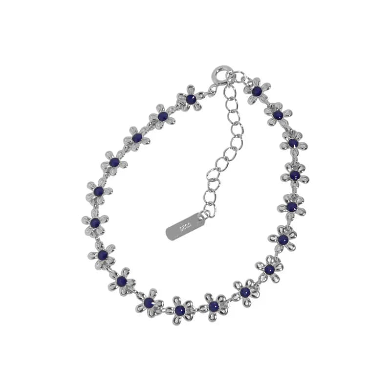 Daisy Chain Bracelet in Platinum — Sterling silver