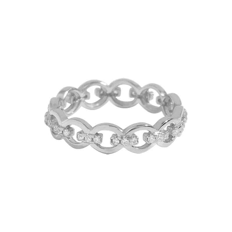Circle Link Ring in Platinum — Sterling silver