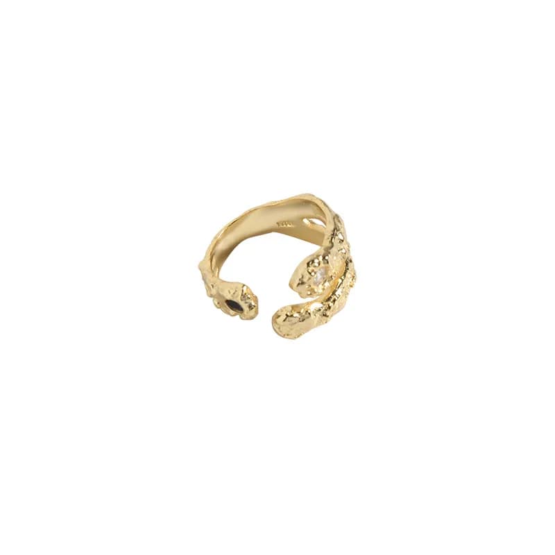 Textured Coil Ring in Gold — Sterling silver