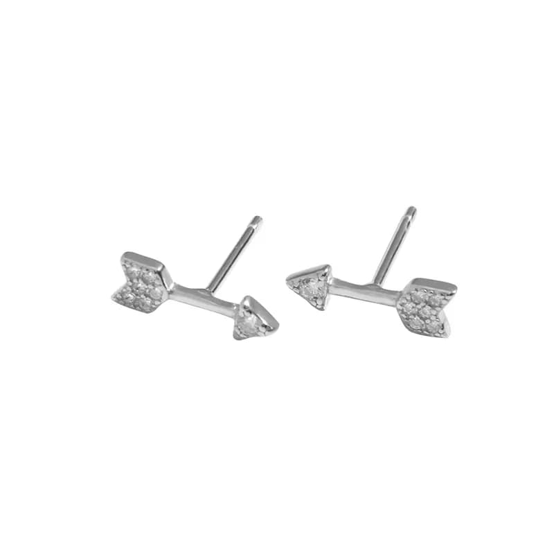 Branch Stud Earrings in Platinum — Sterling silver