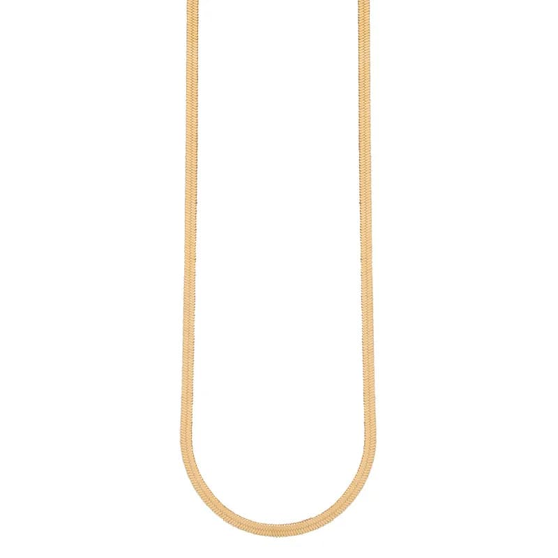 Herringbone Chain Necklace in Champagne Gold — Sterling silver