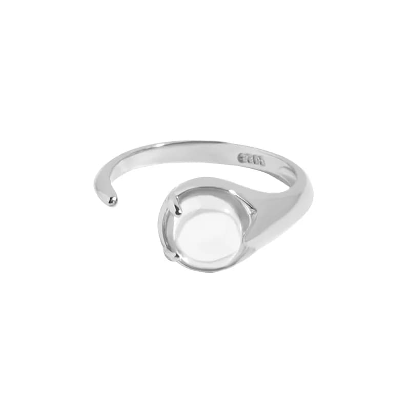 Open Circle Ring in Platinum — Sterling silver
