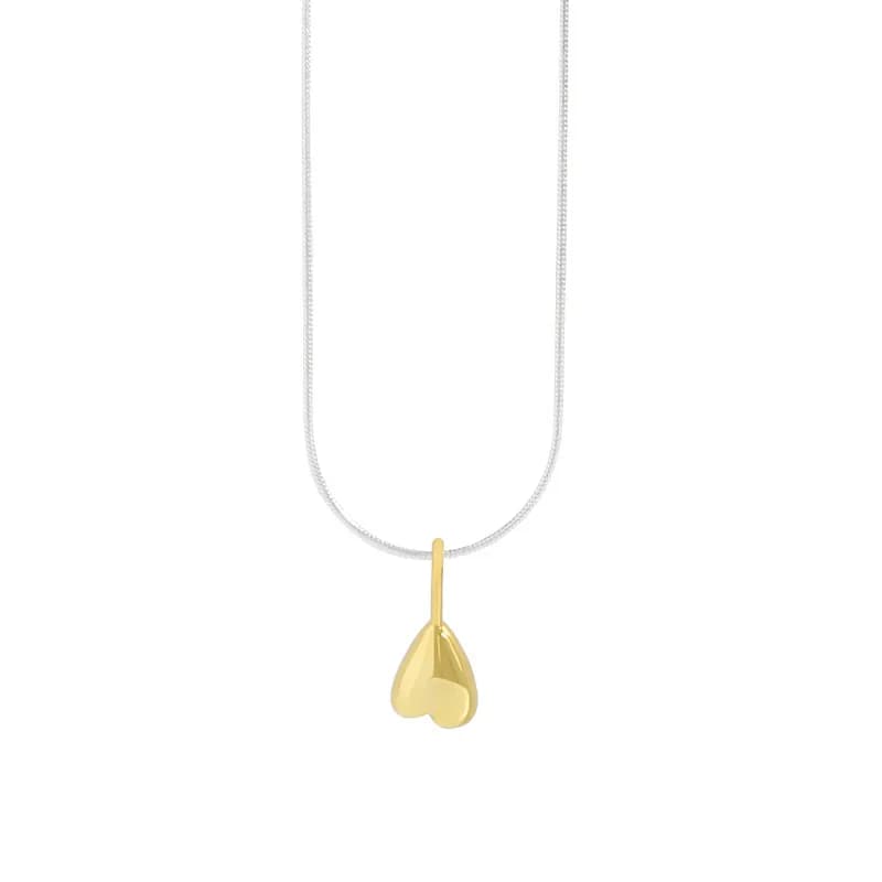 Two-Tone Heart Pendant Necklace in Gold — Sterling silver