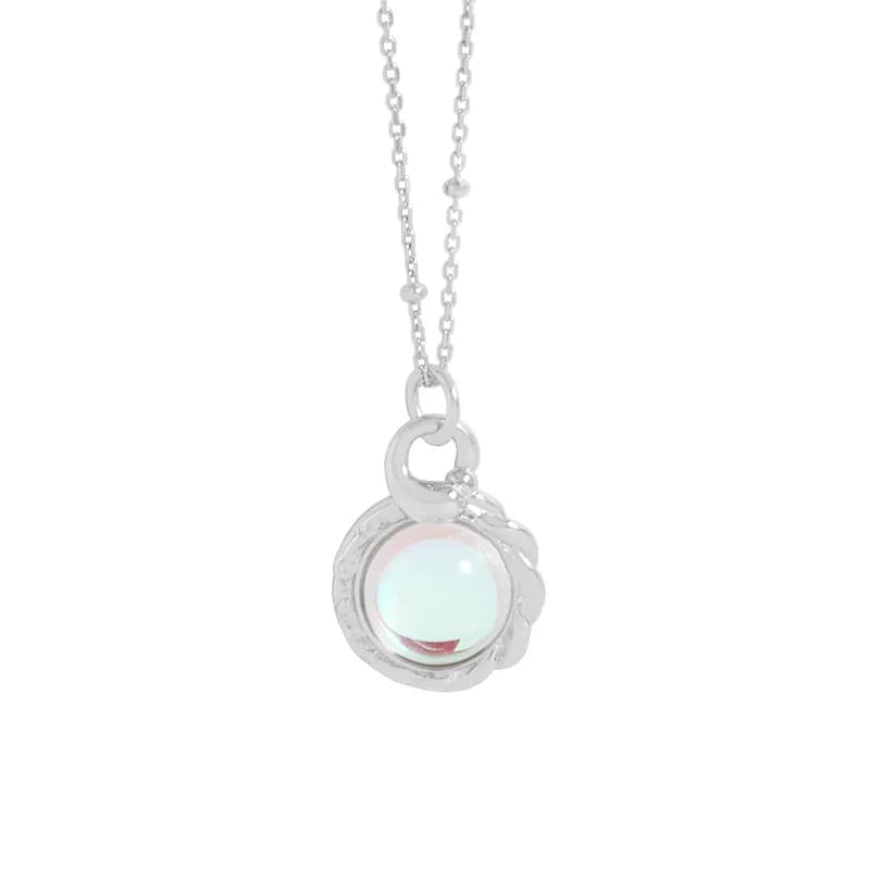 Opal Cabochon Pendant in Platinum — Sterling silver