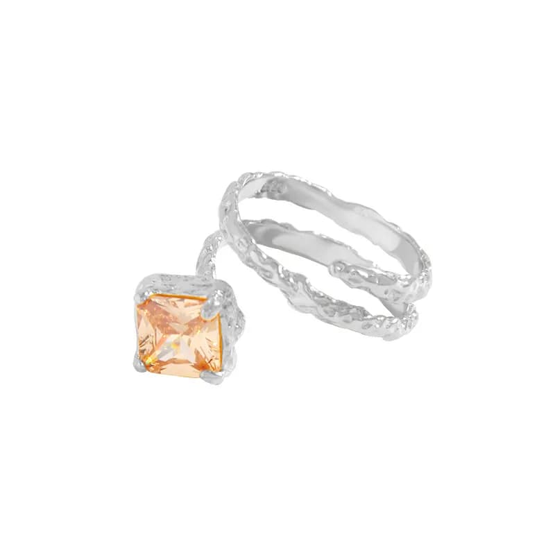 Triple Band Textured Ring in Platinum — Sterling silver