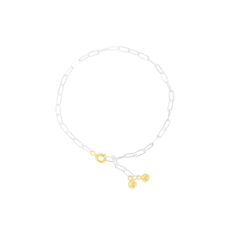 Rectangular Link Bracelet in Gold — Sterling silver