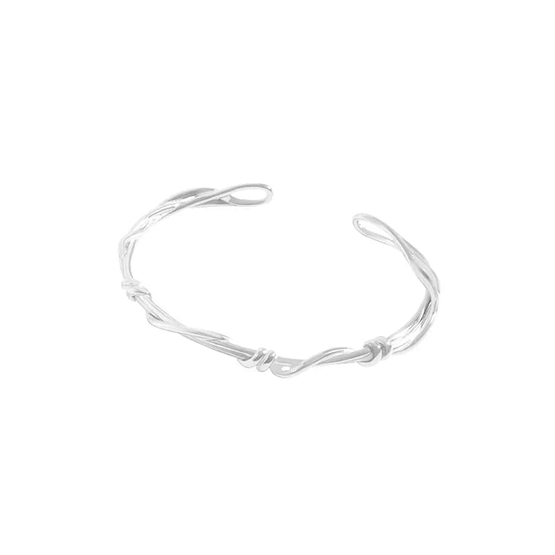 Twisted Rope Cuff Bracelet in Silver — Sterling silver