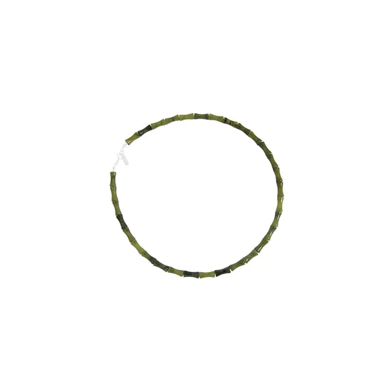 Bamboo Bead Necklace in Silver — Sterling silver