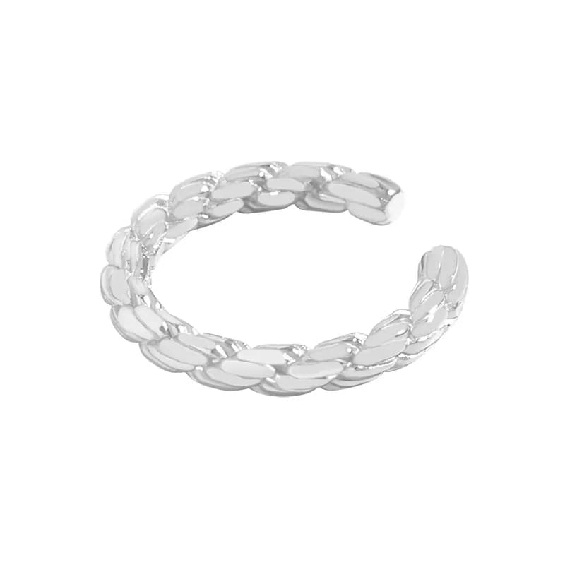Rope Chain Ring in Platinum — Sterling silver