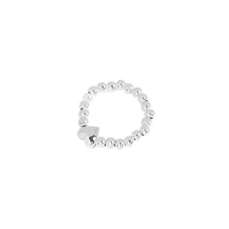 Beaded Sphere Ring in Silver — Sterling silver