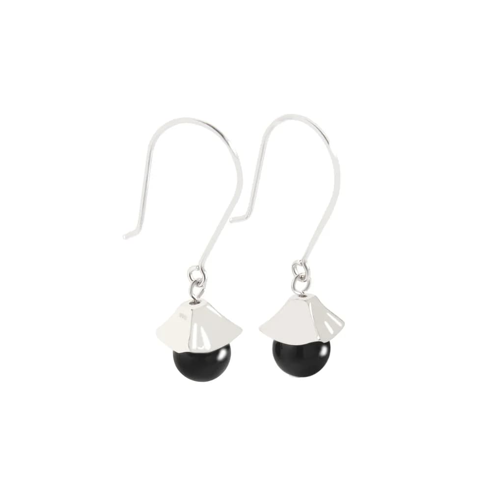 Fan-Shaped Charm Earrings in Unknown — Sterling silver